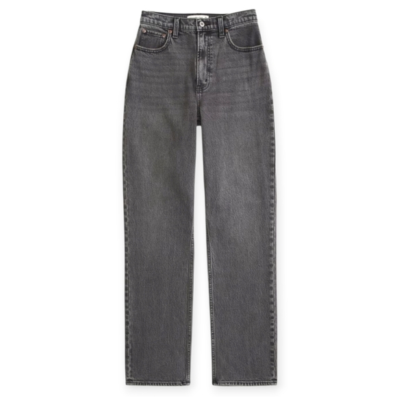 Abercrombie Women’s 90s Straight Jeans Gray Sz 29 Ultra High Rise Old Money Y2K - Picture 1 of 10